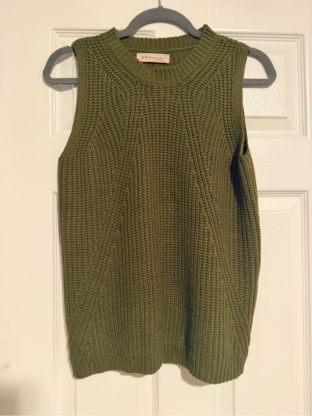 Philosophy Olive Knit Sleeveless Tank